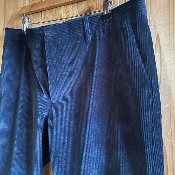 Etro Men’s paisley Corduroy Slim Fit Trousers Pants Size 38 - Picture 8 of 10
